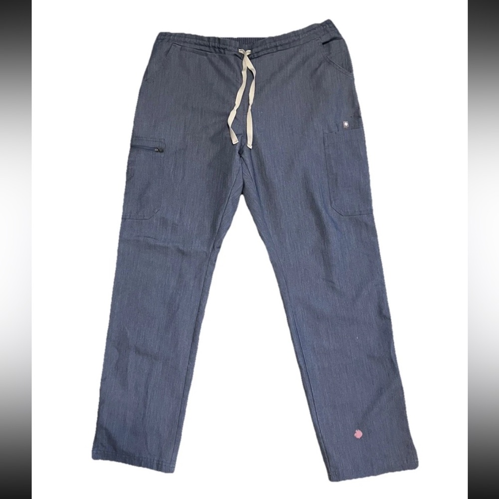 Figs Yola Skinny Scrub Pants Technical Collection Heather Denim *flaw*